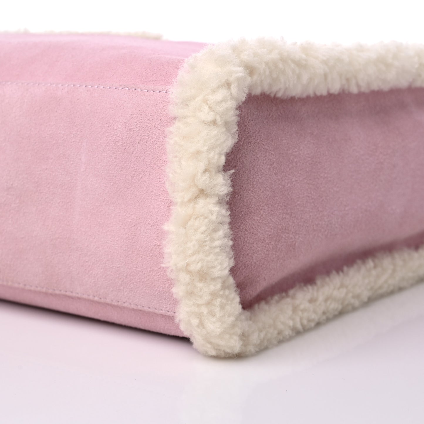 X UGG Suede Shearling Medium Shopping Bag Pink