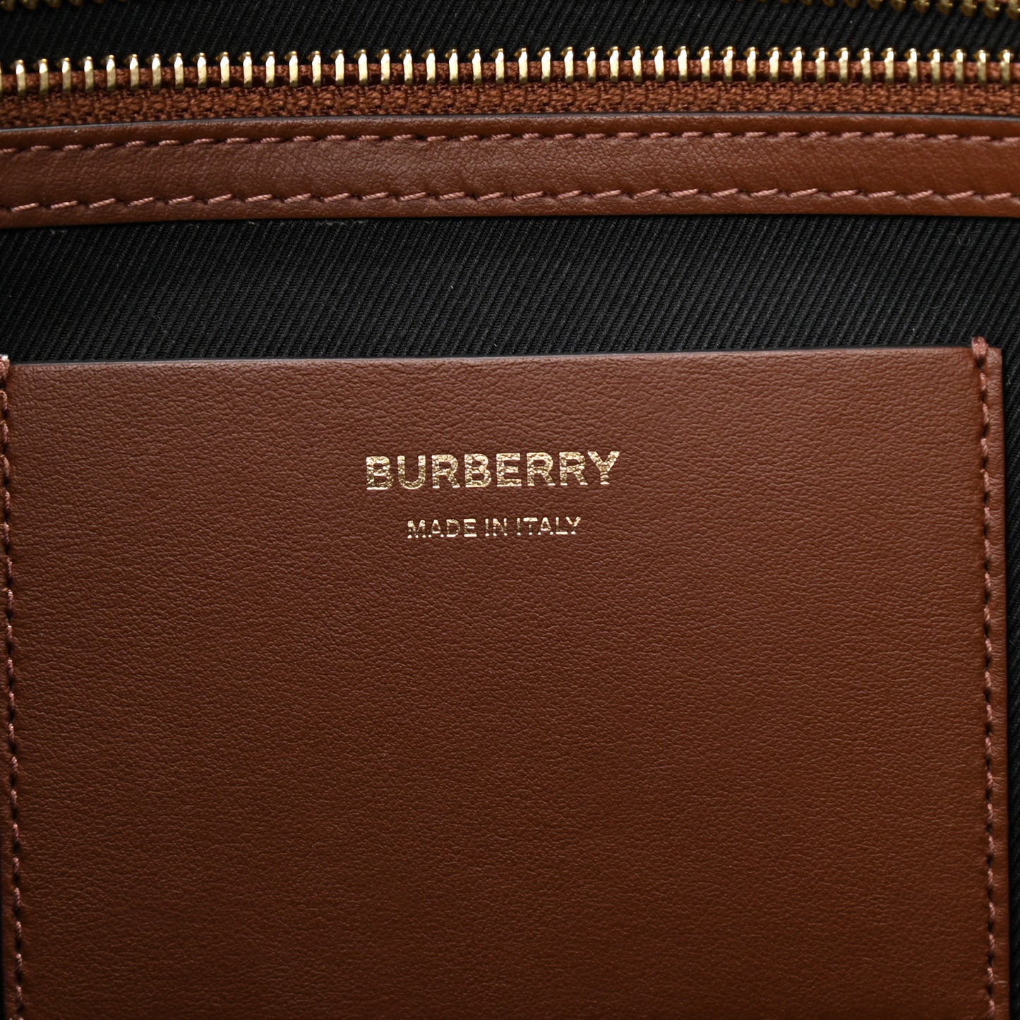 E-Canvas Check Medium Tote Dark Birch Brown