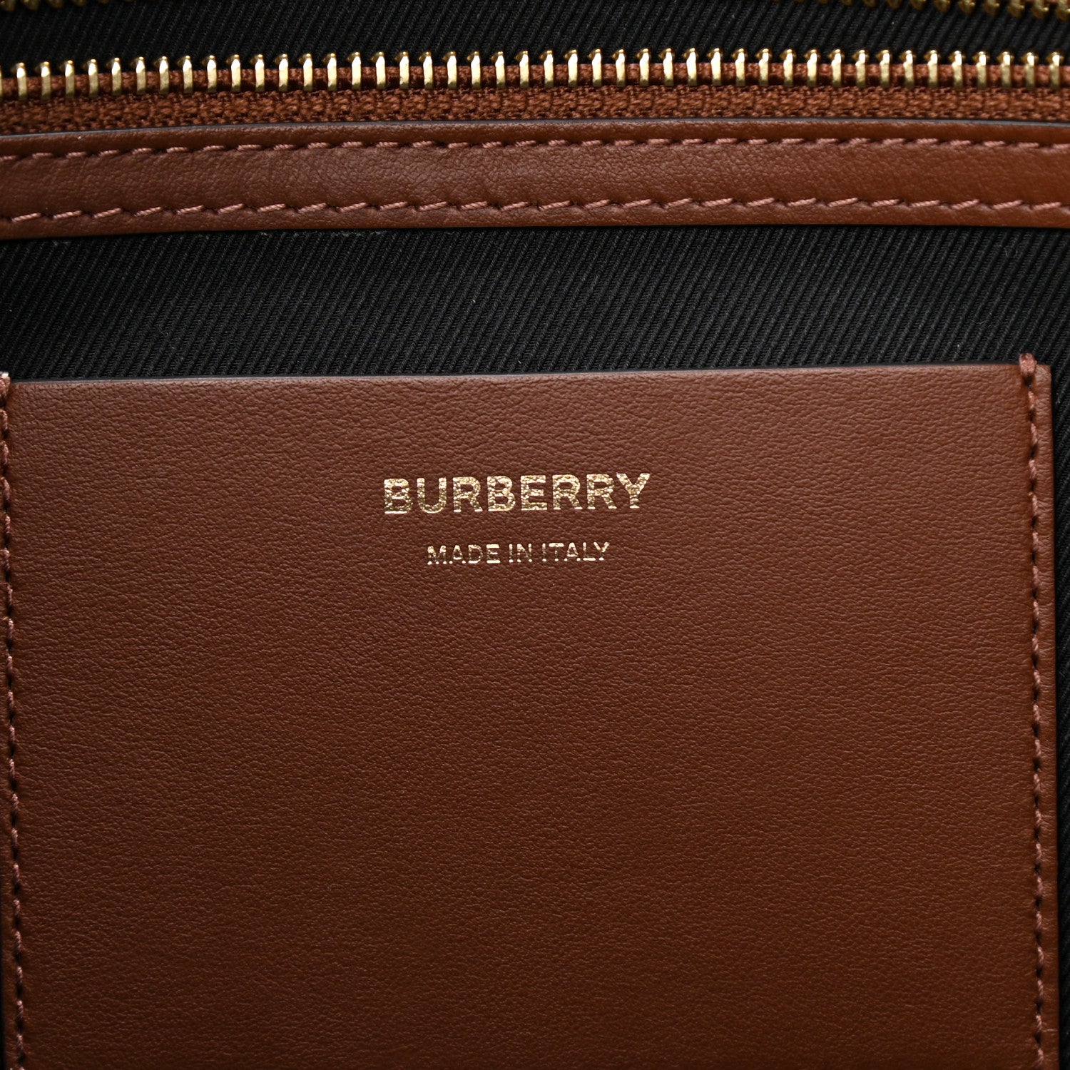 Burberry E-Canvas Check Medium Tote Dark Birch Brown 5 of 10