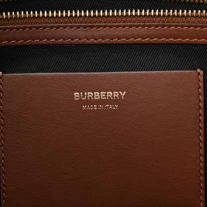 Burberry E-Canvas Check Medium Tote Dark Birch Brown 5 of 10