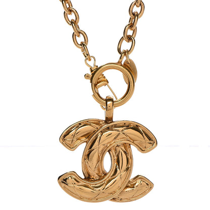 Chanel Quilted CC Long Necklace Gold 3 of 4