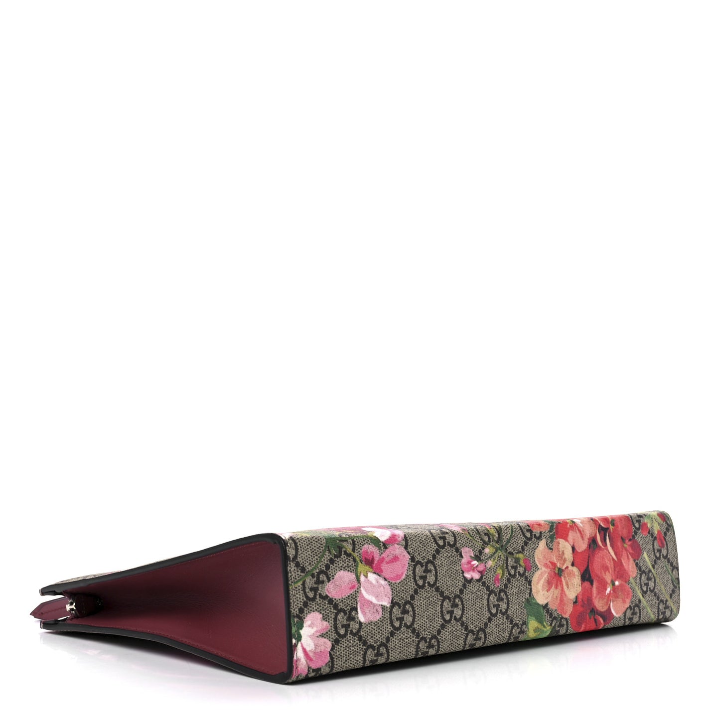 GG Supreme Monogram Blooms Large Cosmetic Case Beige Multicolor Dry Rose