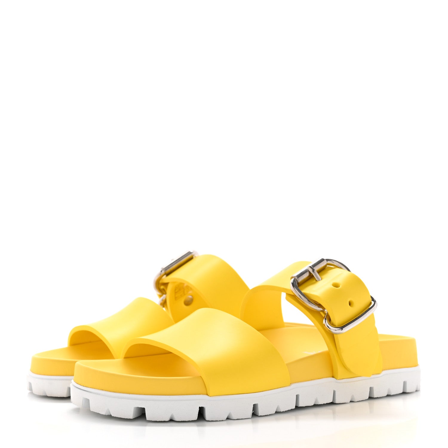 Prada EVA Rubber Double Strap 20mm Fussbett Sandals 38 Sole 3 of 13