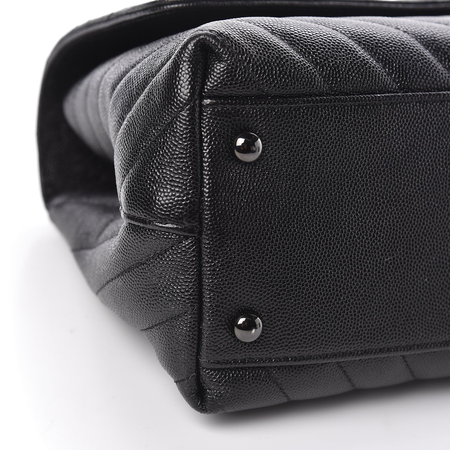 Chanel Caviar Chevron Quilted Small Coco Handle Flap So Black 8 of 13