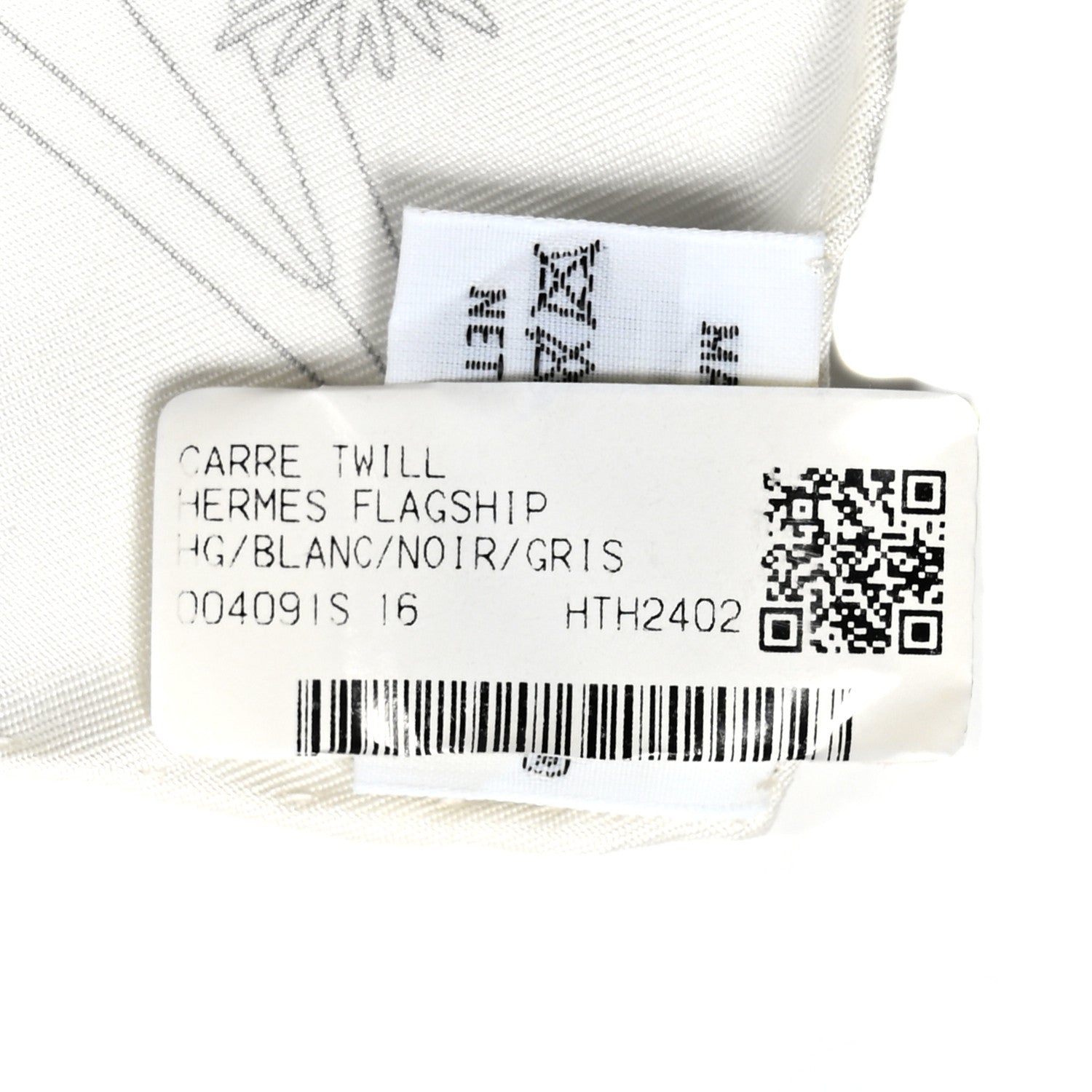 Hermes Silk Flagship Scarf 90 White Black Gris 3 of 7