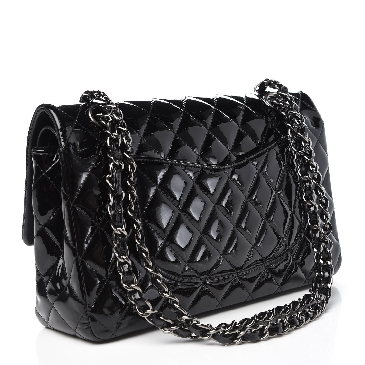 Chanel Patent Quilted Medium Double Flap Black 4 of 13