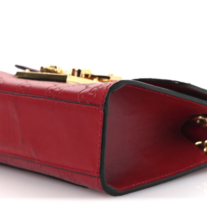 Gucci Guccissima Small Padlock Shoulder Bag Hibiscus Red 10 of 17