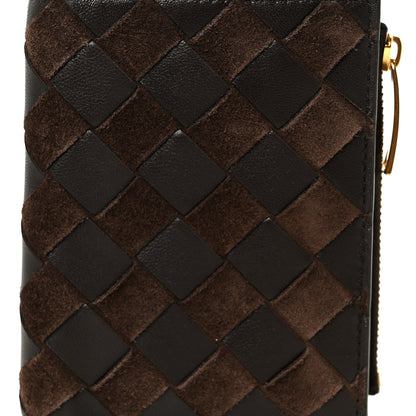Bottega Veneta Nappa Suede Intrecciato Bifold Zip Wallet Brown 11 of 12