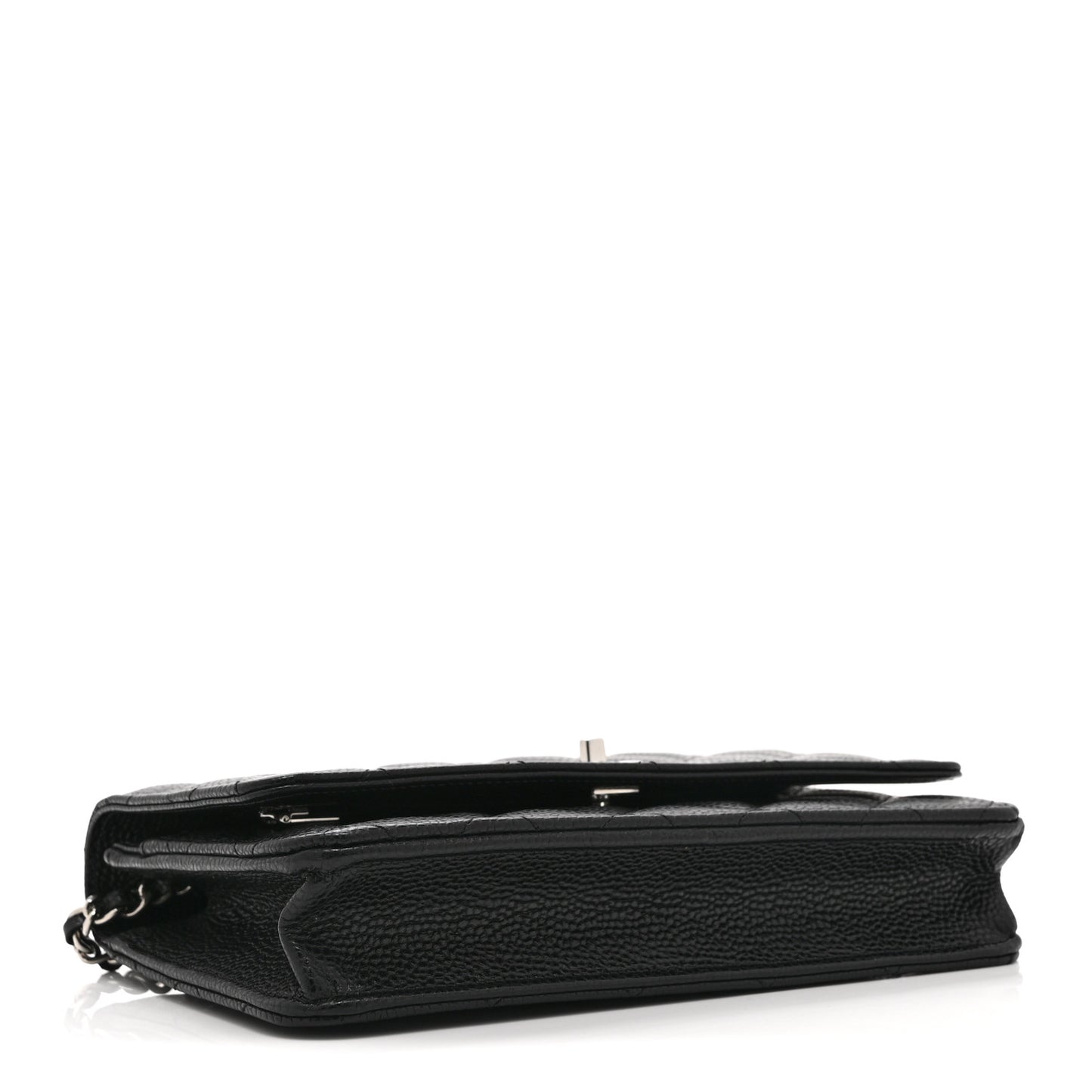 Caviar Quilted CC Turnlock Wallet On Chain WOC Black