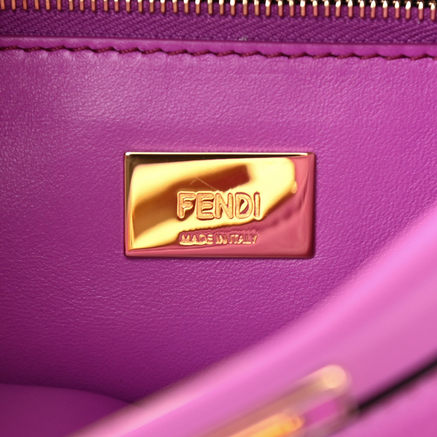 Vitello Seta Nappa Plexiglass Bi-Color Mini Peekaboo Iconic Satchel Bouganville Sand