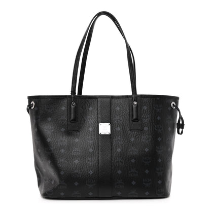 MCM Grained Calfskin Visetos Medium Liz Reversible Shopper Tote Black 3 of 16