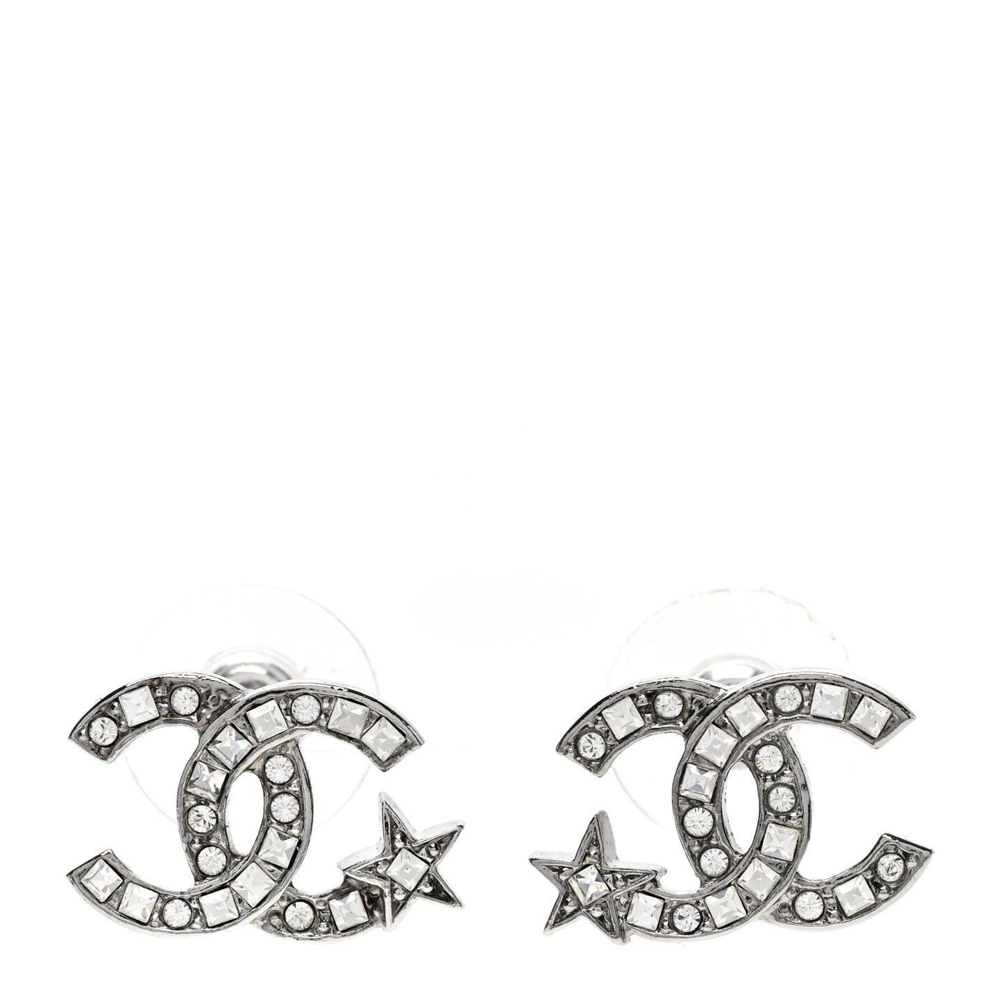 Crystal CC Starfall Earrings Silver