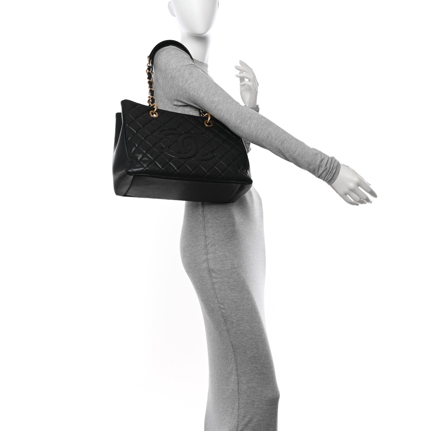 Chanel Caviar Quilted Grand Shopping Tote GST Black 2 of 11