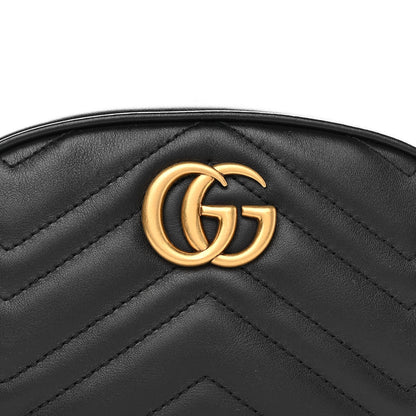 Gucci Calfskin Matelasse GG Marmont Belt Bag 85 34 Black 9 of 10