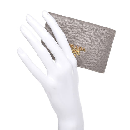 Prada Saffiano Metal Bi-Fold Card Holder Wallet Argilla 2 of 8