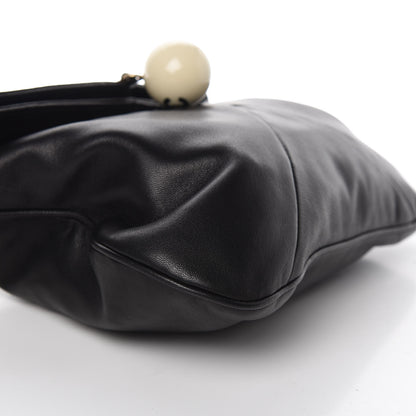 Chanel Lambskin Coco Ball Fold Over Bag Black 9 of 10