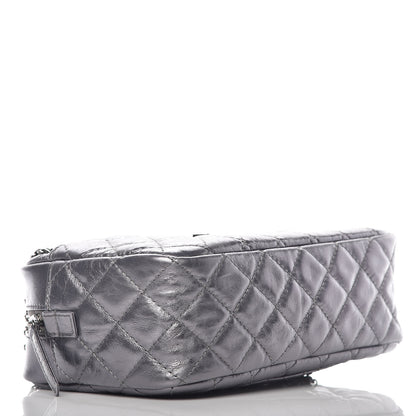 Chanel Metallic Aged Calfskin Quilted Medium Reissue Camera Case Dark Silver 4 of 8