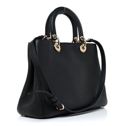 Christian Dior Bullcalf Medium Diorissimo Tote Black Rose Indien 3 of 12
