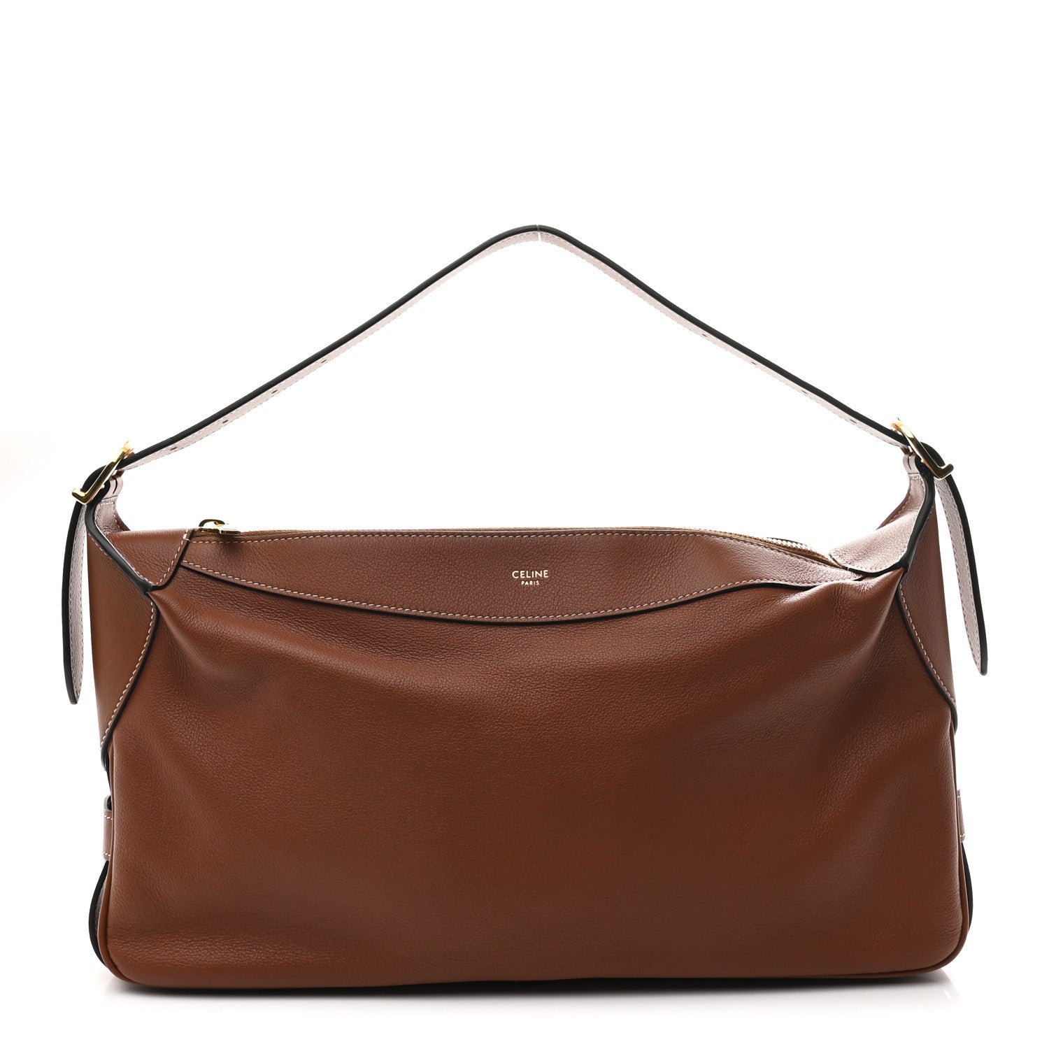 Celine Supple Calfskin Medium Romy Shoulder Bag Tan 1 of 10