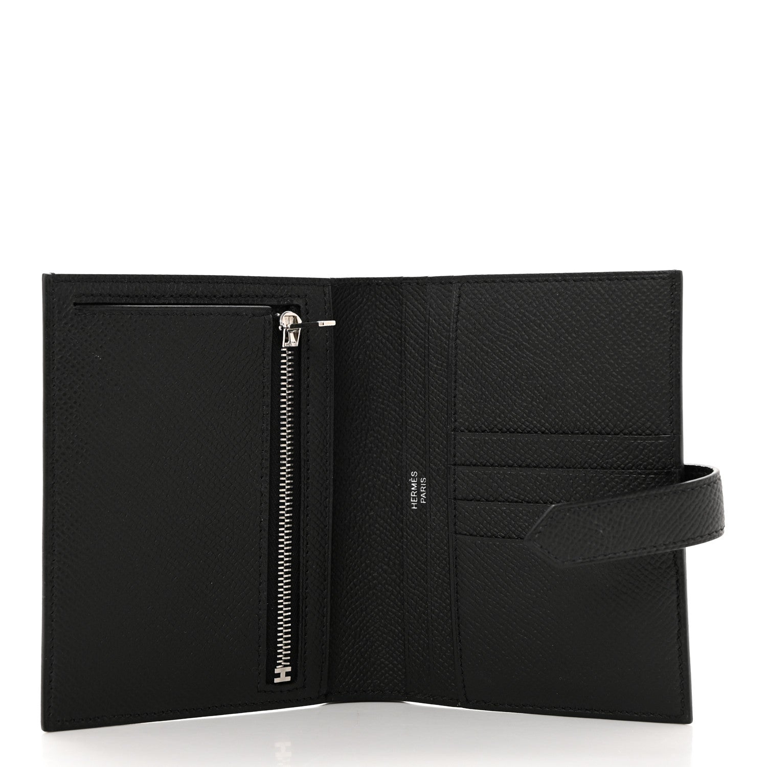 Hermes Epsom Bearn Compact Wallet Black 5 of 8