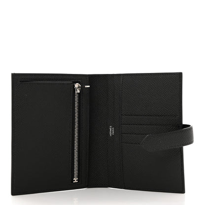 Hermes Epsom Bearn Compact Wallet Black 5 of 8