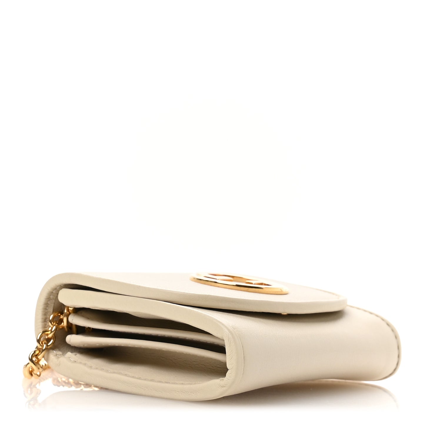 Roxy Calfskin Medium Blondie Chain Wallet Mystic White