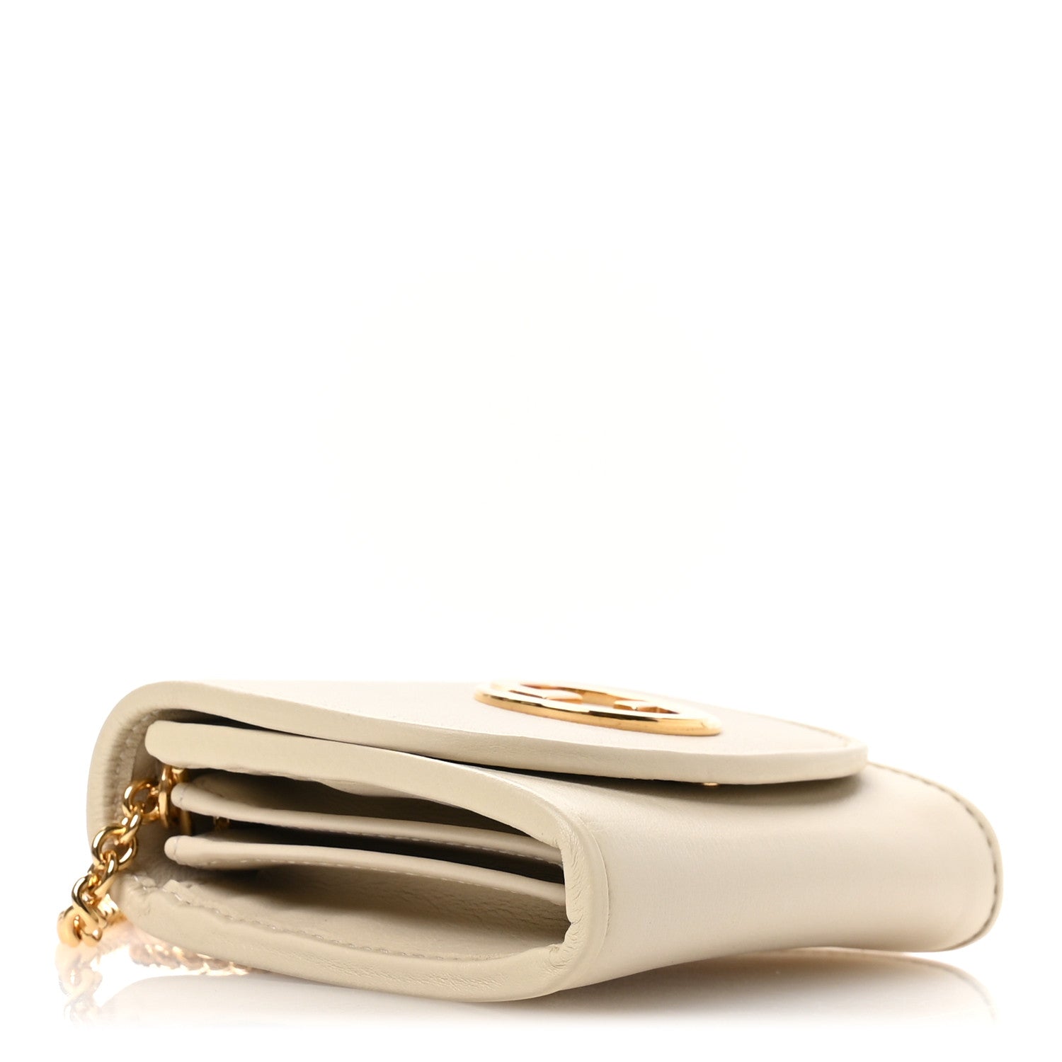 Gucci Roxy Calfskin Medium Blondie Chain Wallet Mystic White 4 of 11