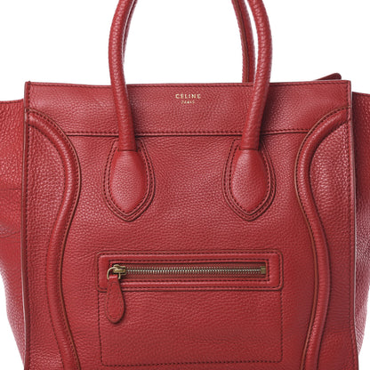 Celine Drummed Calfskin Mini Luggage Red 8 of 11