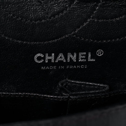 Chanel Metallic Calfskin Striped 2.55 Reissue 226 Flap Black 6 of 15