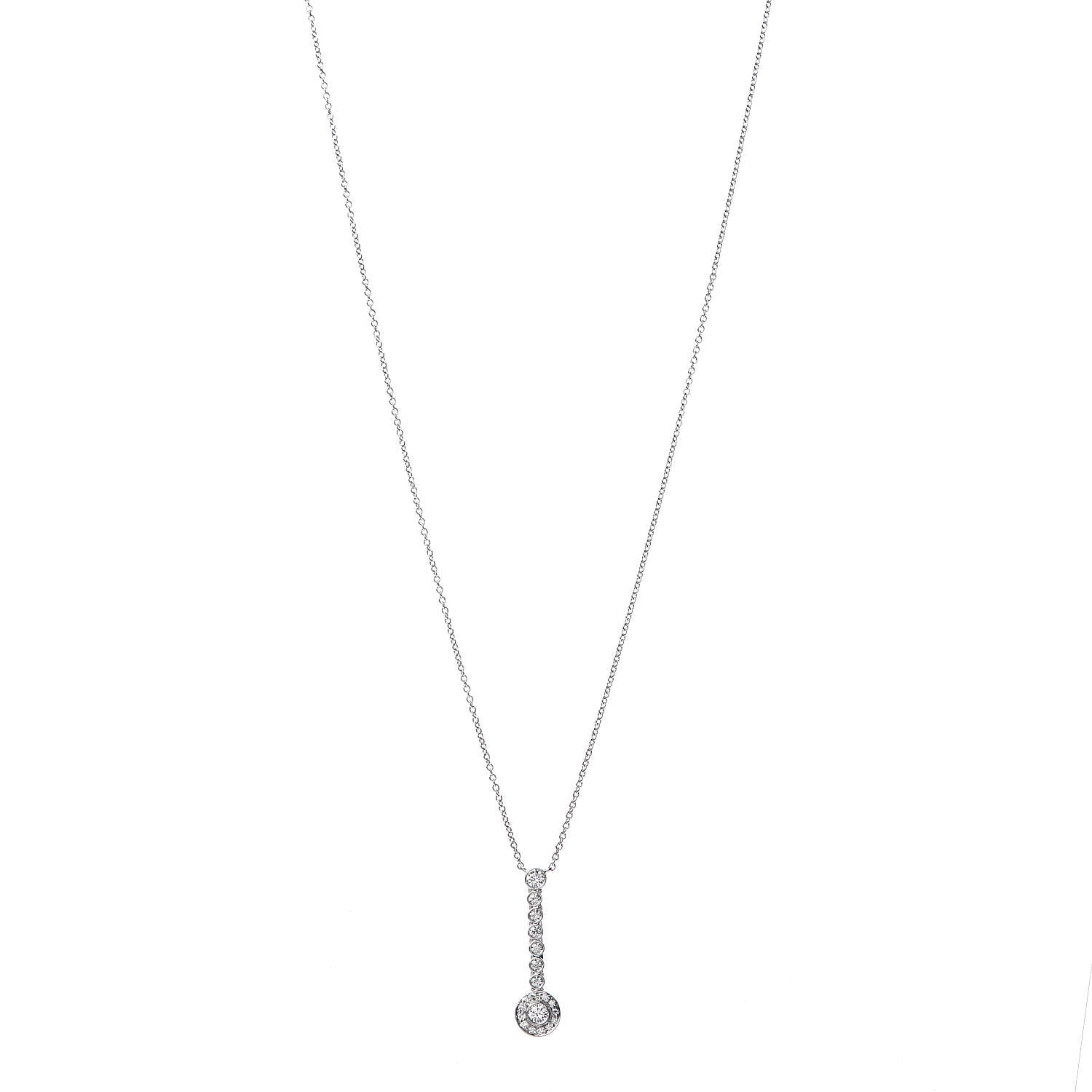 Tiffany Platinum Diamond Circlet Drop Pendant Necklace 1 of 8