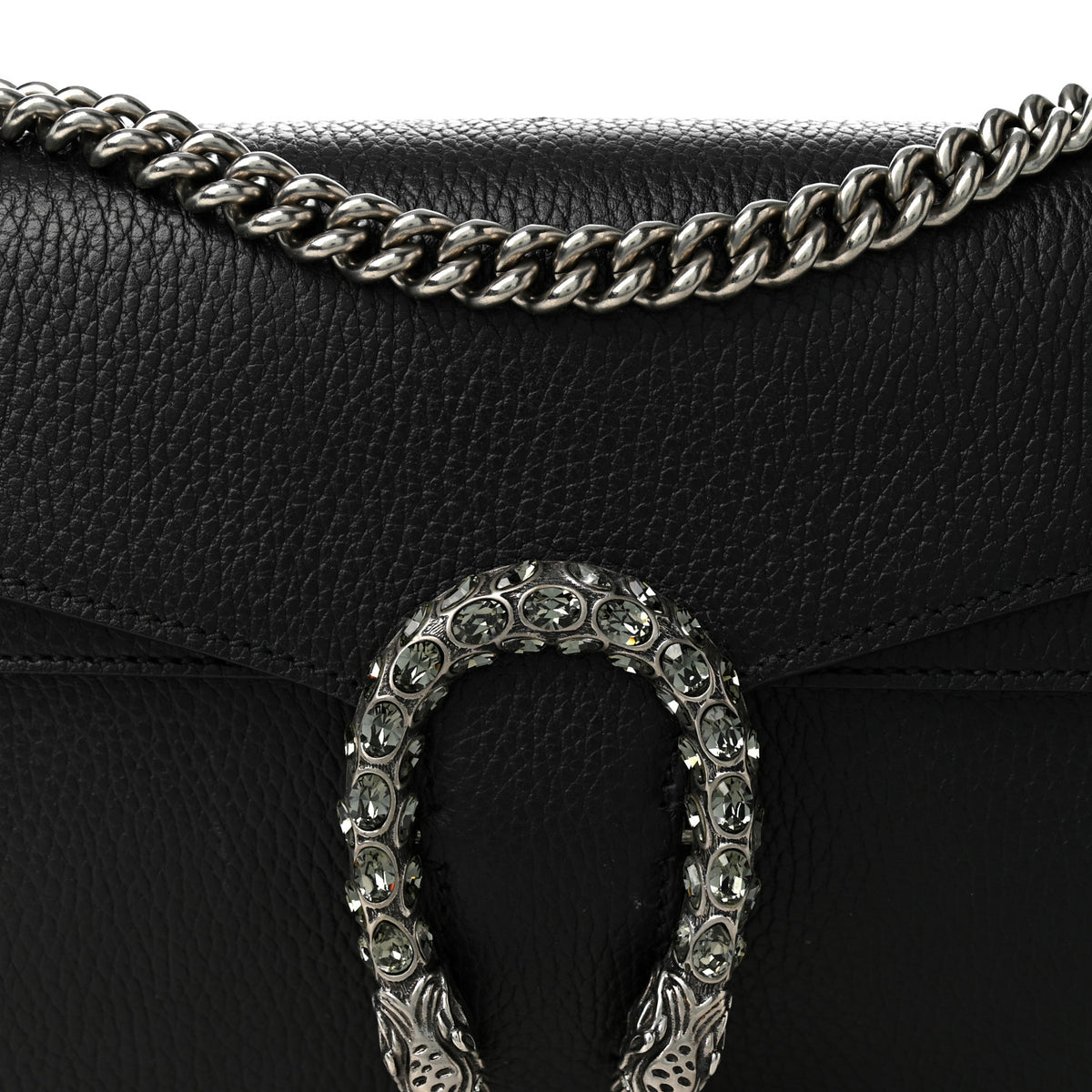 Pebbled Calfskin Small Dionysus Shoulder Bag Black