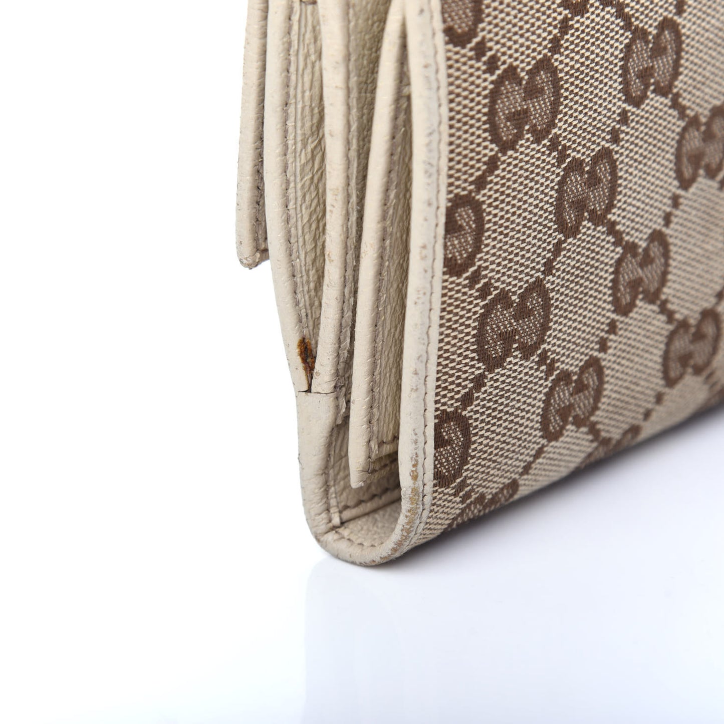 Monogram Metal Bar Continental Flap Wallet Off White