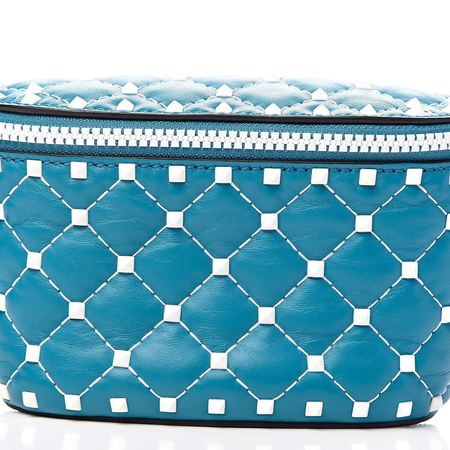 Lambskin Free Rockstud Spike Belt Bag 85 Cerulean