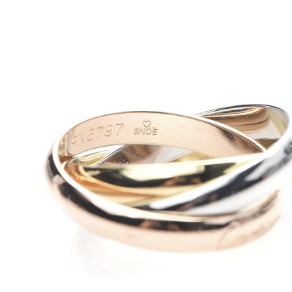 Cartier 18K Pink Yellow White Gold Small Trinity Ring 55 7.25 6 of 7
