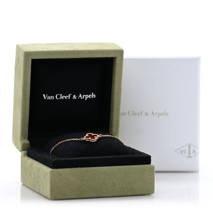 Van Cleef & Arpels 18K Rose Gold Carnelian Sweet Alhambra Bracelet 4 of 4