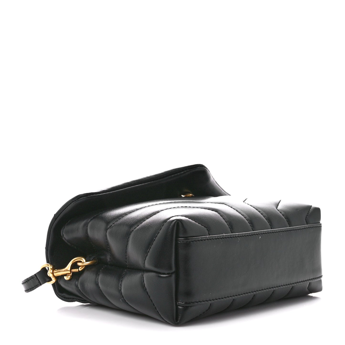 Calfskin Y Quilted Monogram Toy Loulou Crossbody Bag Black