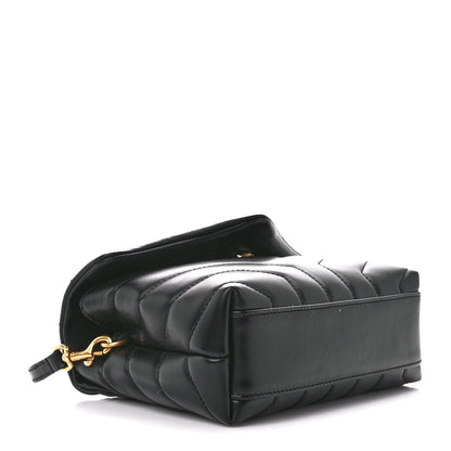 Saint Laurent Calfskin Y Quilted Monogram Toy Loulou Crossbody Bag Black 4 of 12