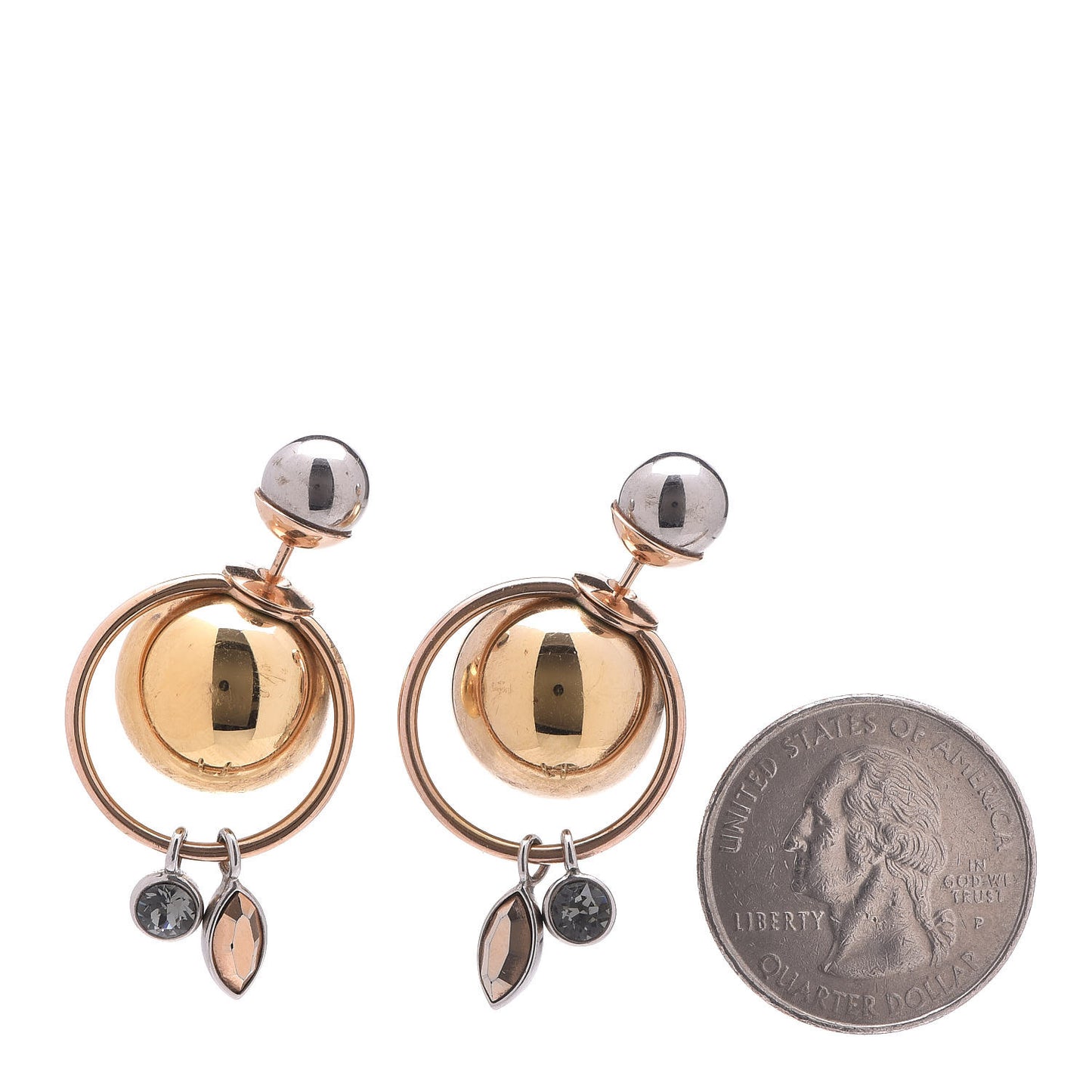 Pearl Crystal Mise En Dior Tribal Dangle Earrings Gold Silver