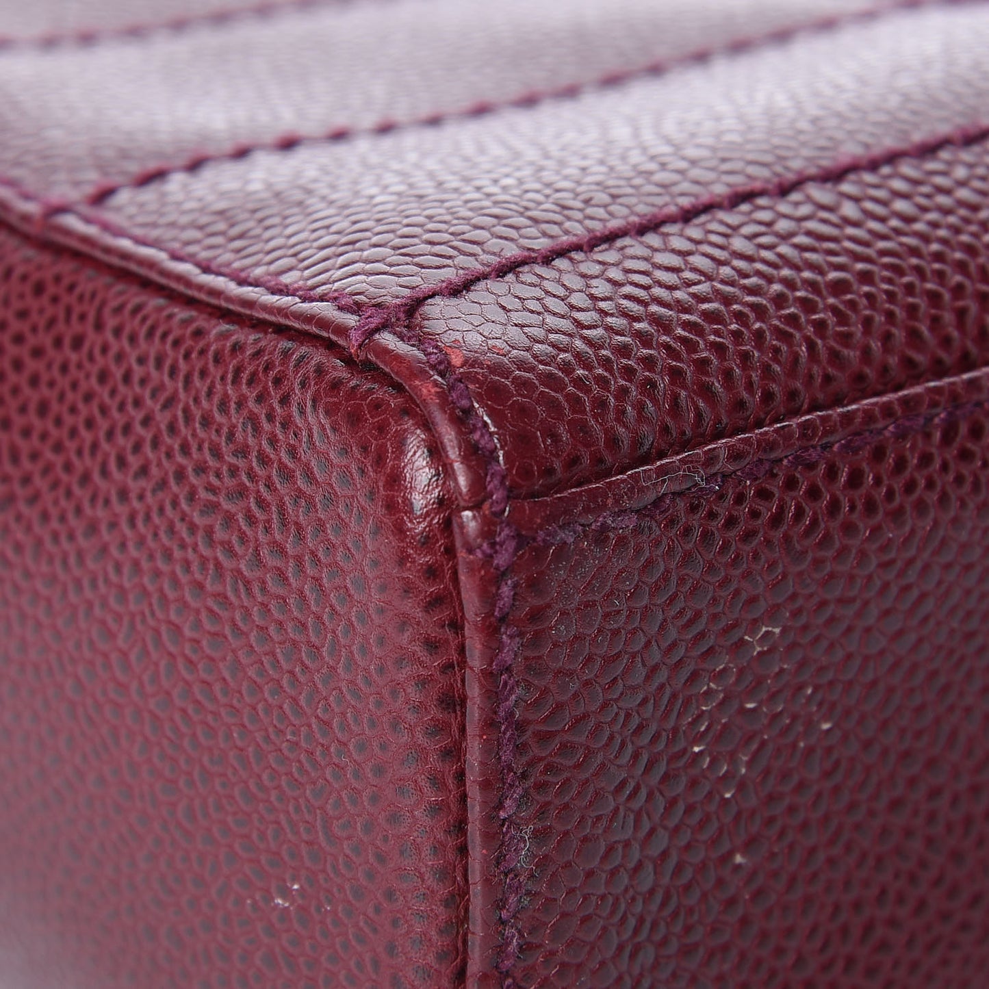 Caviar Chocolate Bar Quilted Shoulder Bag Burgundy