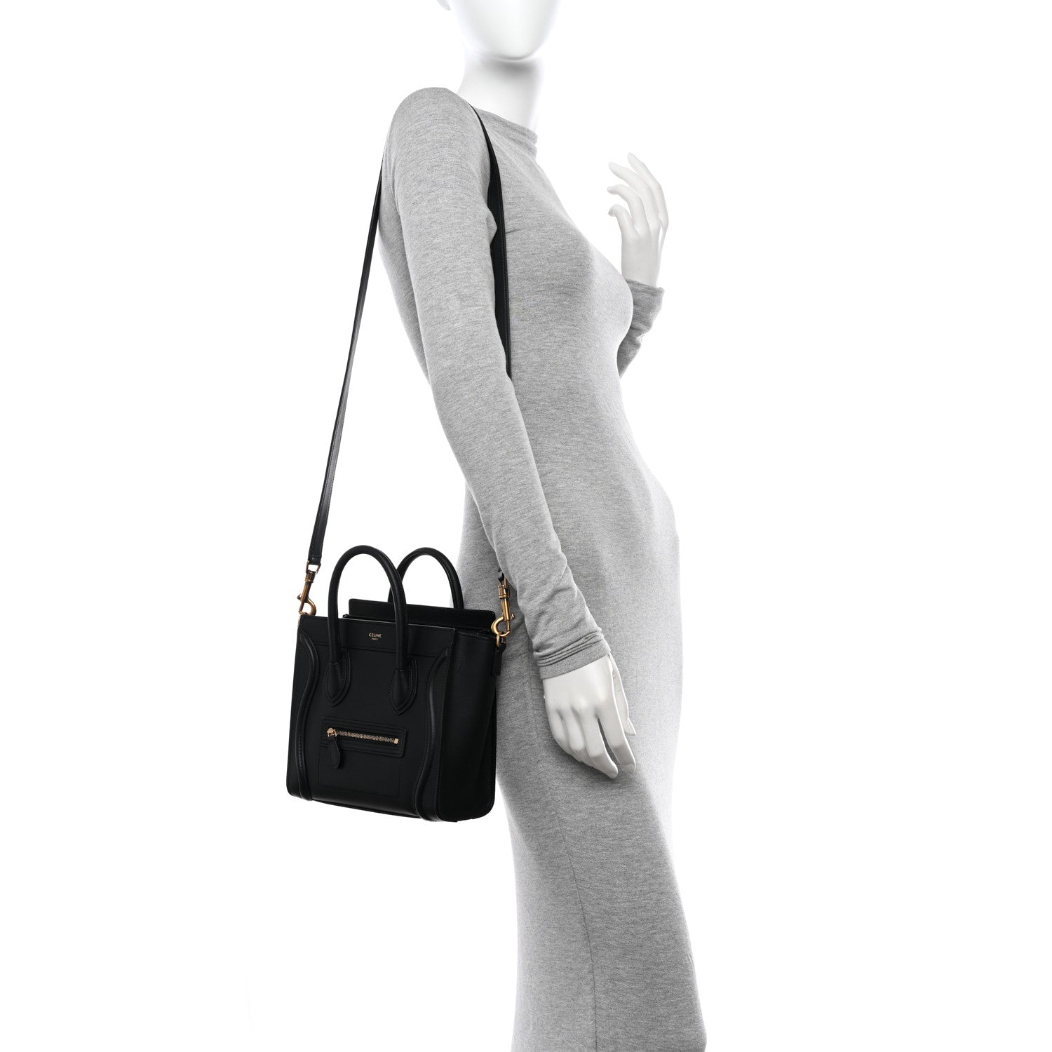 Celine Smooth Calfskin Nano Luggage Black 2 of 12