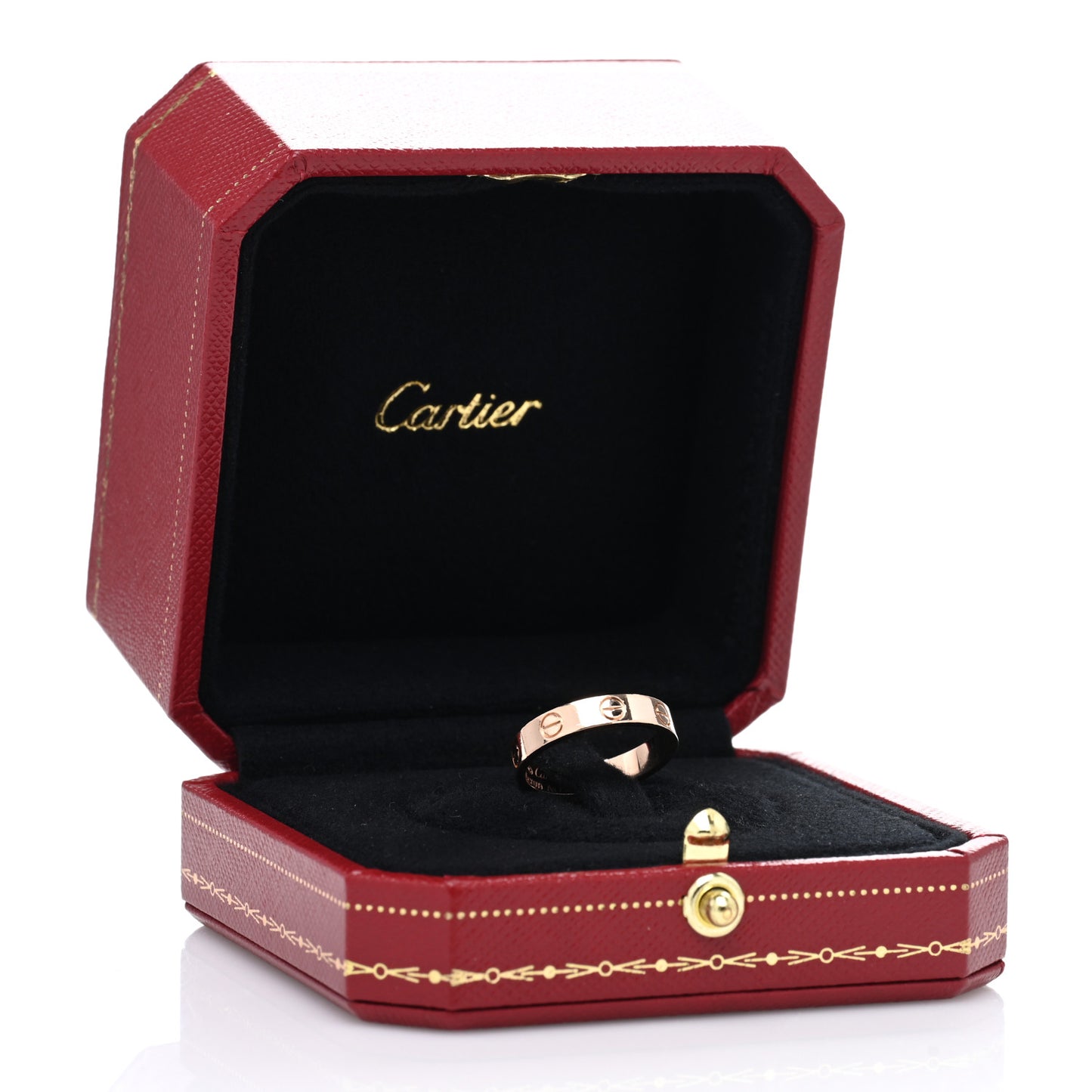 18K Pink Gold 3.5mm LOVE Wedding Band Ring 50 5.25