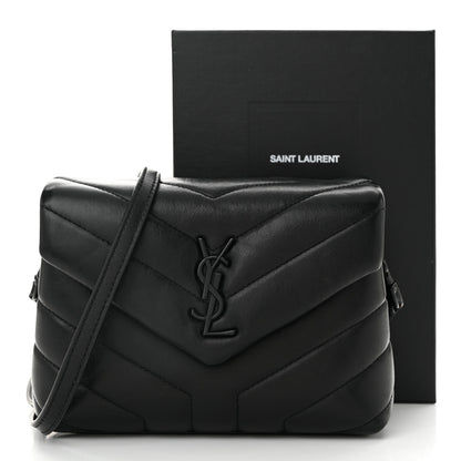 Saint Laurent Calfskin Y Quilted Monogram Monochrome Toy Loulou Crossbody Bag Black 12 of 12