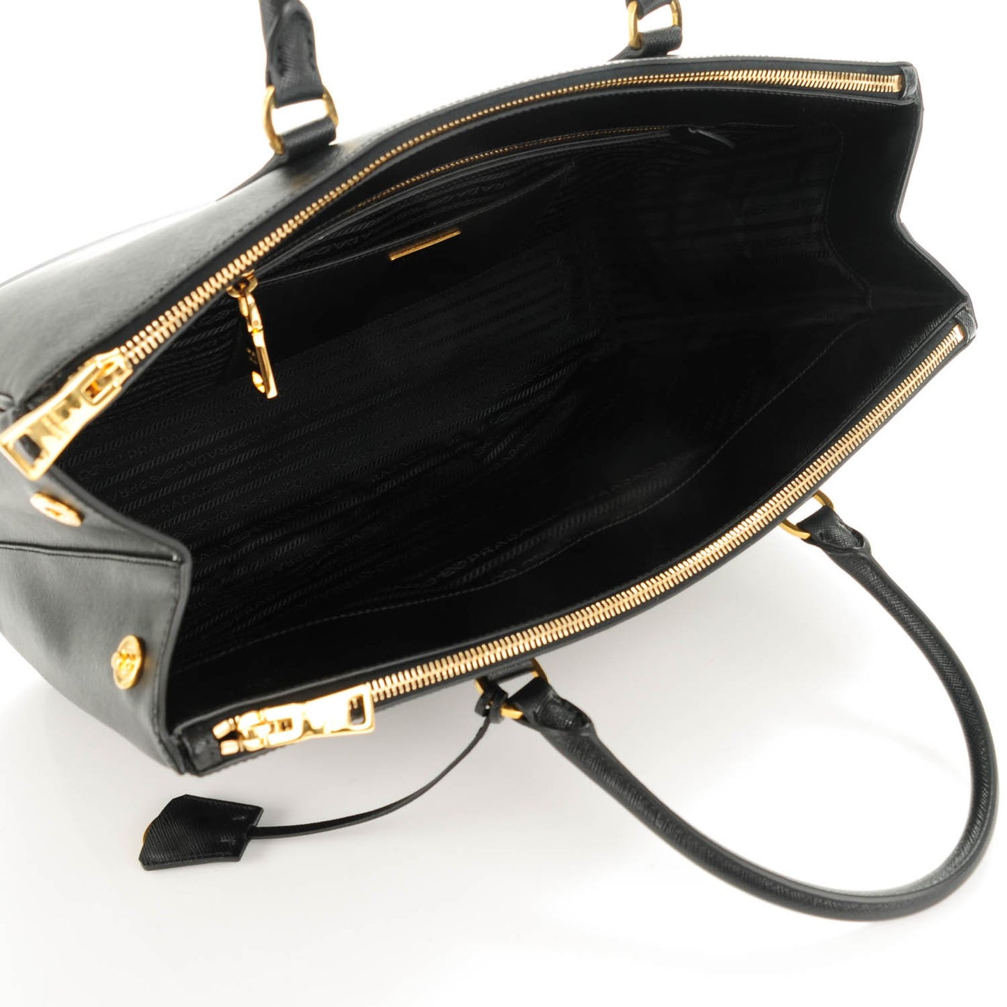 Saffiano Lux Extra Large Galleria Double Zip Tote Black
