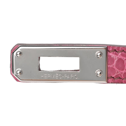 Hermes Shiny Alligator Kelly Pochette Fuchsia 19 of 26
