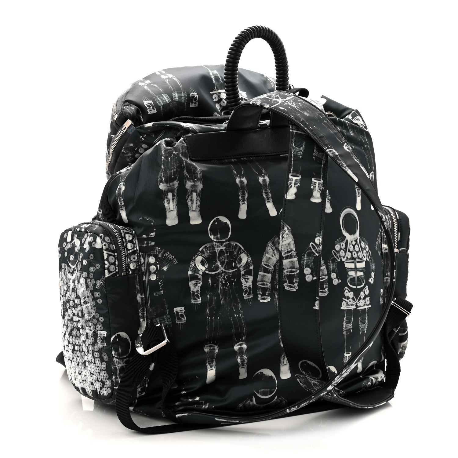 Chanel Sequin Nylon Lambskin Astronaut Essentials Backpack Black