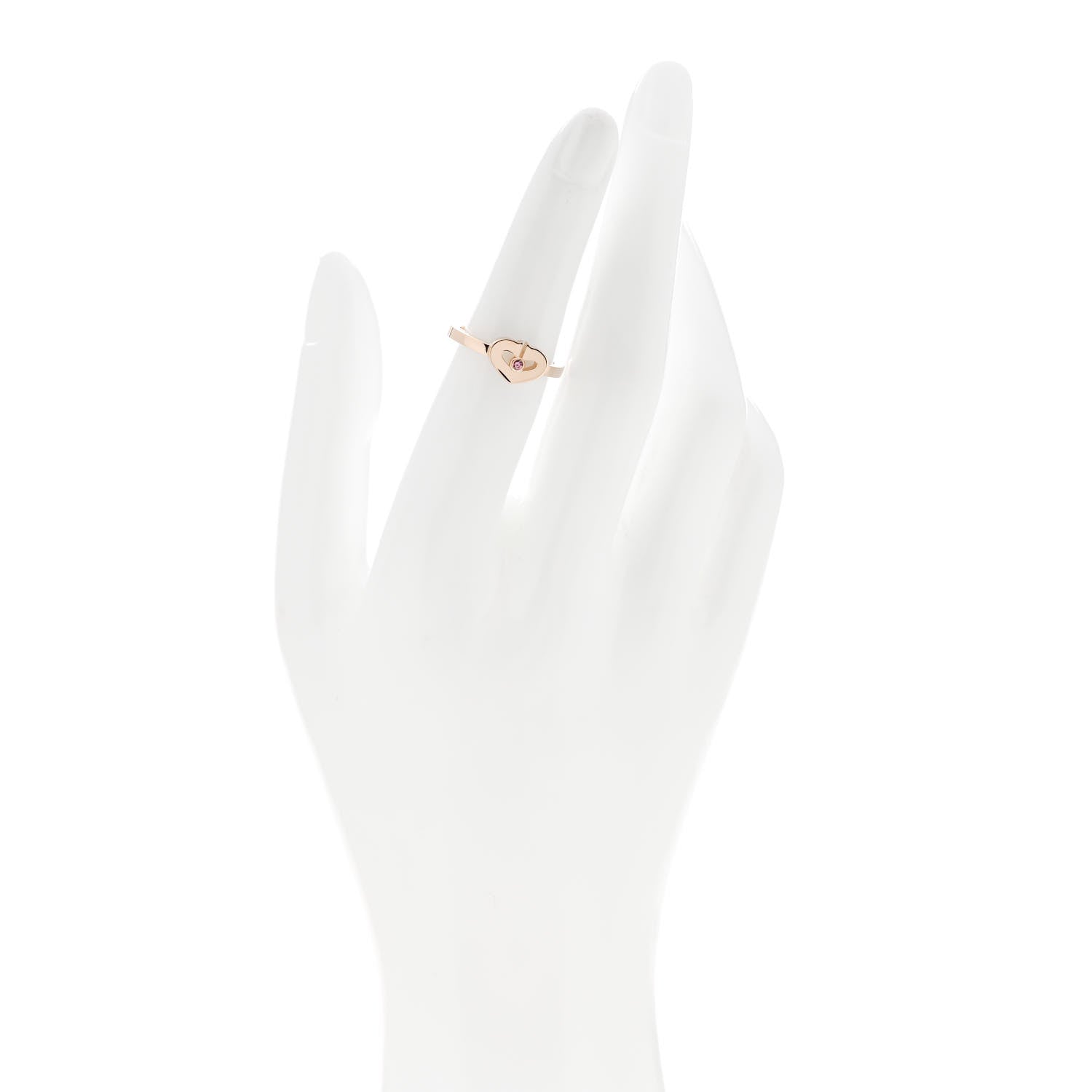 Cartier 18K Pink Gold Pink Sapphire Small Hearts and Symbols Ring 51 5.75 2 of 4