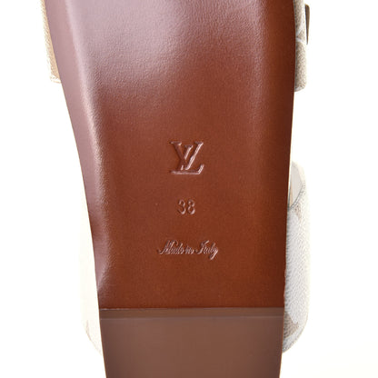 Louis Vuitton Monogram Giant Bom Dia Flat Mule Sandals 38 White Moka 6 of 9