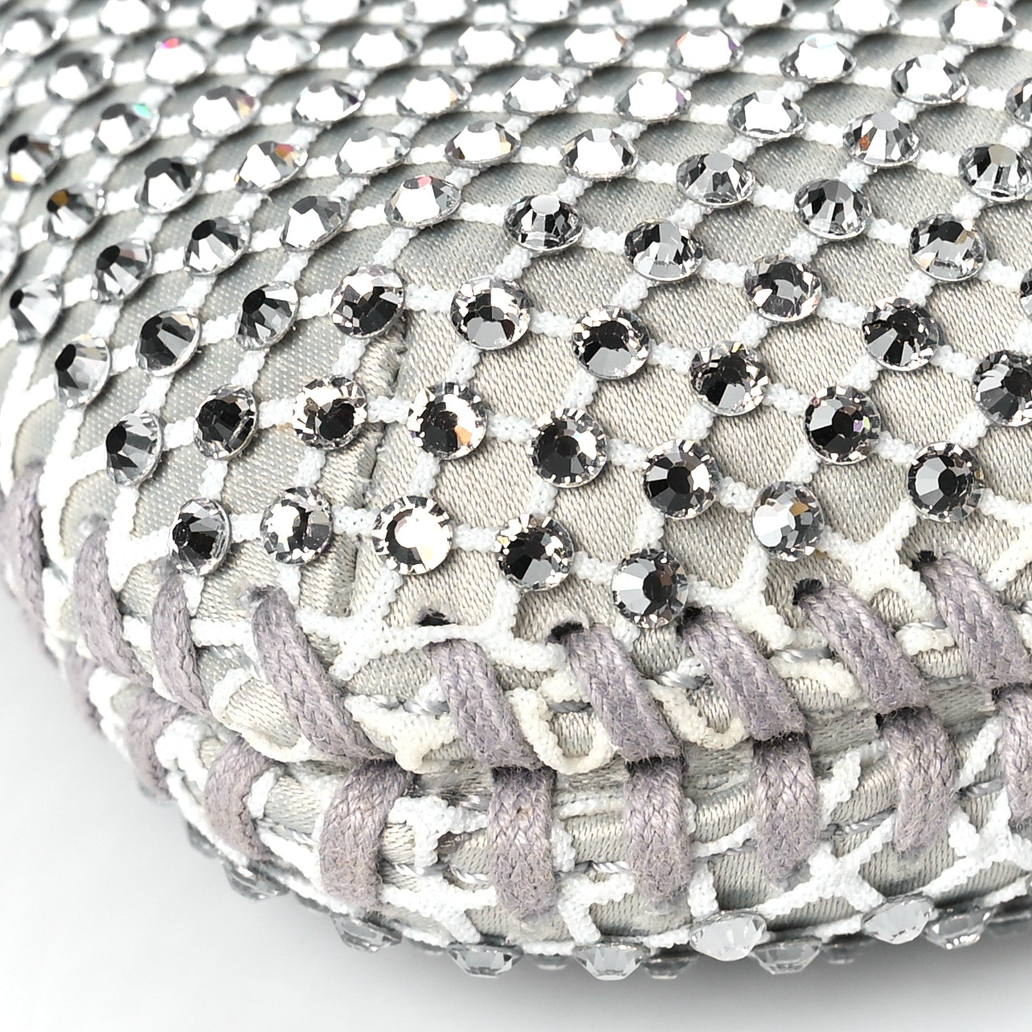 Mesh Crystal Mini Falabella Tote Silver