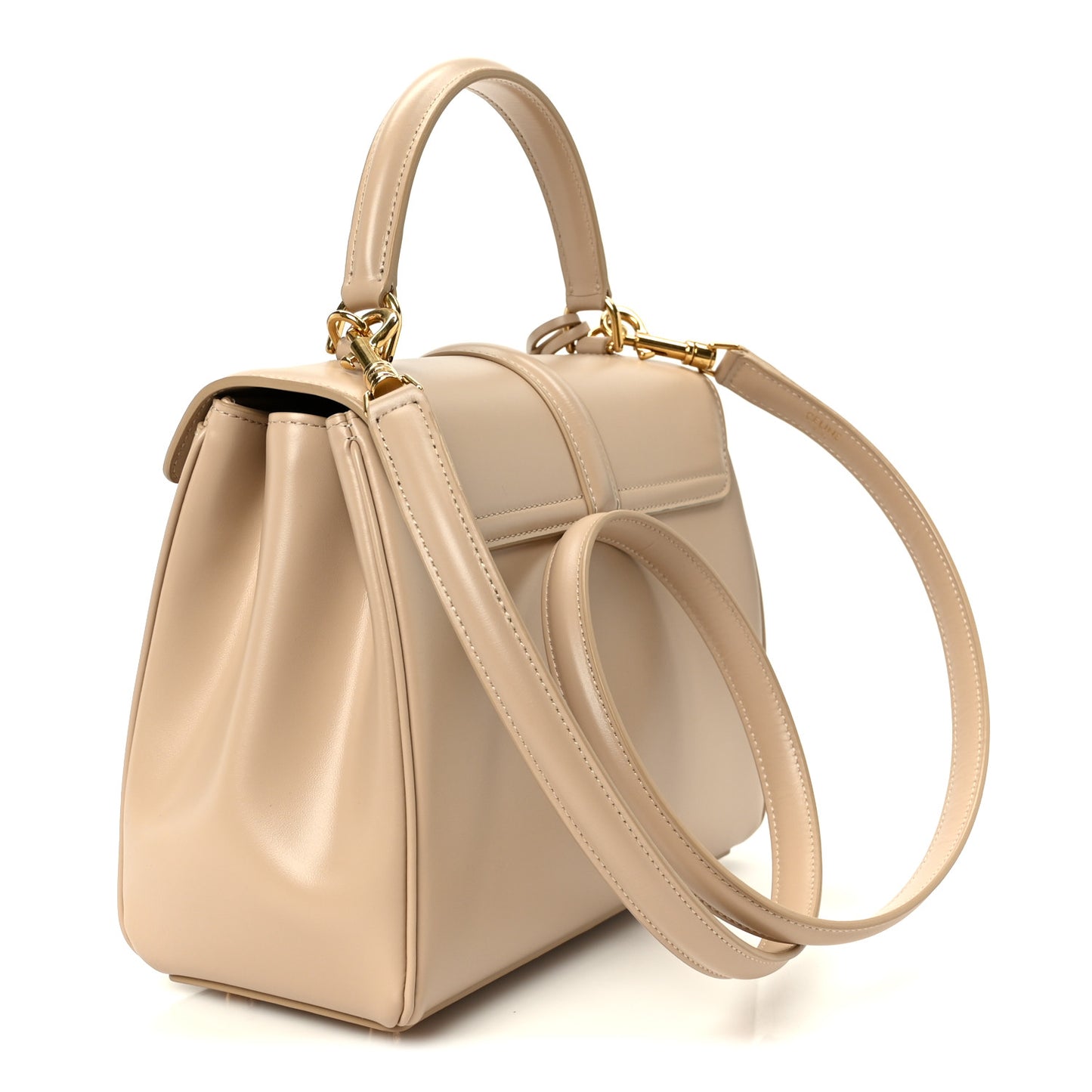 Satinated Calfskin Small 16 Top Handle Bag Nude