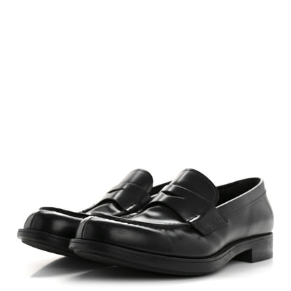 Prada Spazzolato Triangle Logo 50mm Loafers 8 Black 4 of 11